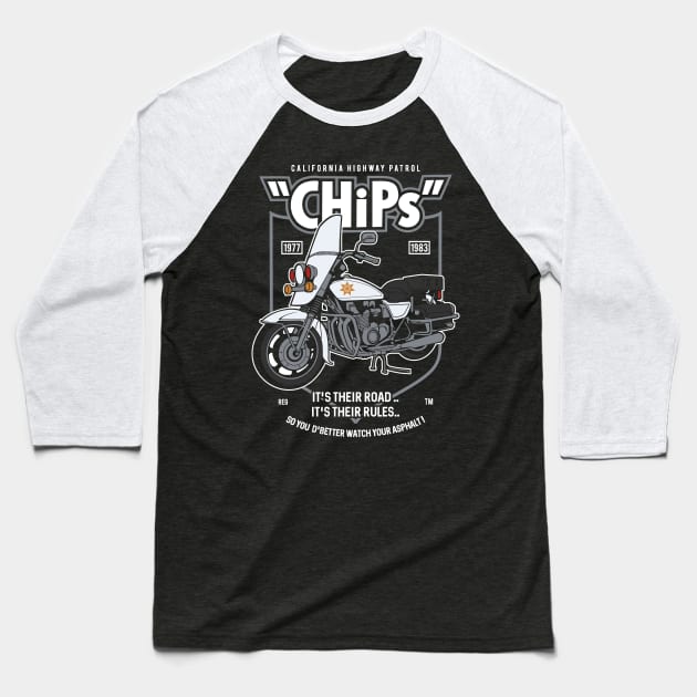 ChiPs california highway patrol Baseball T-Shirt by OniSide